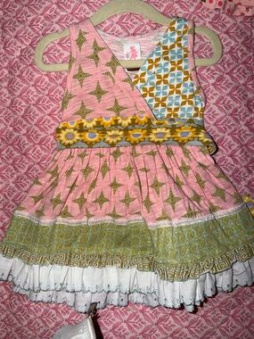 Matilda Jane Pink, Green, Yellow Patterned Sundress